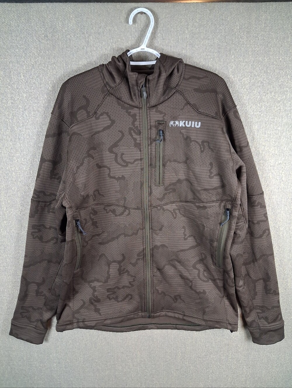 KUIU Ridgepoint Fleece Mens XL Green Camo Zip Up Jacket Hunting Hiking Outdoor
